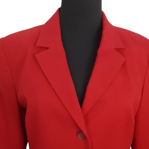 Vintage 90s Red Blazer Jacket 100% New Wool Woolmark Size 10P Norton McNaughton - Picture 3 of 11
